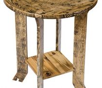 Stolik z drewna dębowego, elementy łączenia na kształt puzzli